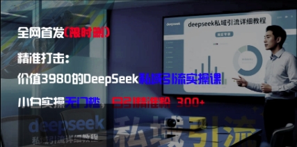 精准打击：价值3980的DeepSeek私域引流实操课，小白实操无门槛，日引精准粉300+-鸿洪资源网