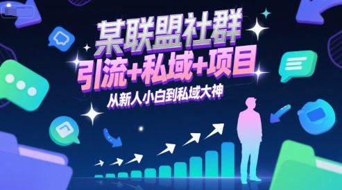 某联盟社群，引流+私域+项目，从新人小白到私域大神-鸿洪资源网