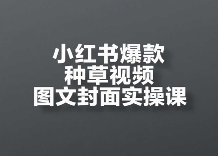 小红书爆款种草视频图文封面实操课，​开店、选品、引流、变现全流程-鸿洪资源网