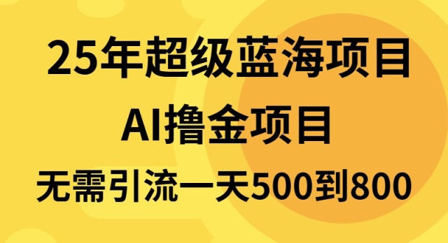 25年超级蓝海项目一天800+，半搬砖项目，不需要引流-鸿洪资源网