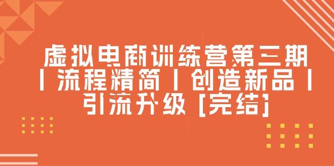 虚拟电商训练营第三期丨流程精简丨创造新品丨引流升级 [完结]-鸿洪资源网
