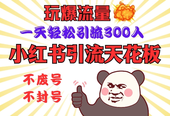 小红书引流天花板，玩爆流量，一天轻松引流300人，安全操作-鸿洪资源网