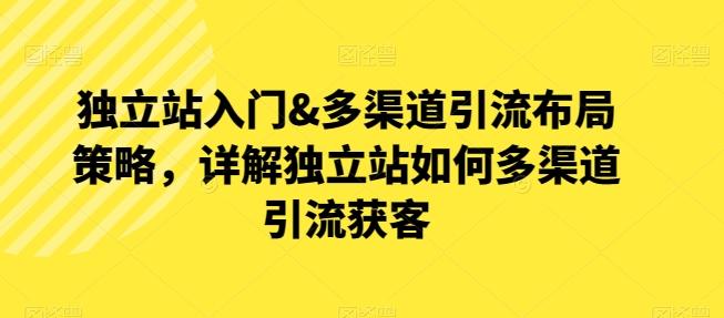 独立站入门&多渠道引流布局策略，详解独立站如何多渠道引流获客-鸿洪资源网