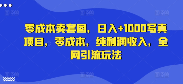 零成本卖套图，日入+1000写真项目，零成本，纯利润收入，全网引流玩法-鸿洪资源网