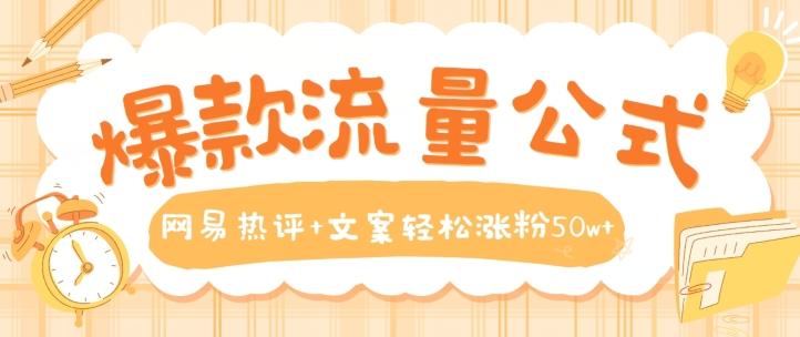 爆款流量公式，网易热评+文案轻松涨粉50w+【揭秘】-鸿洪资源网