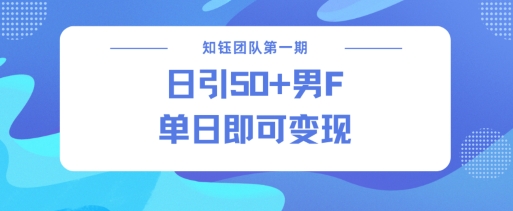 男粉引流新方法不违规，当日即可变现-鸿洪资源网