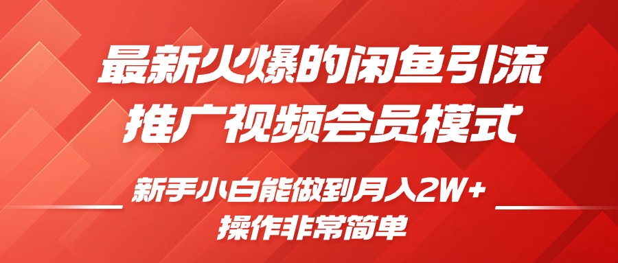 闲鱼引流推广影视会员，0成本就可以操作，新手小白月入过W+【揭秘】-鸿洪资源网