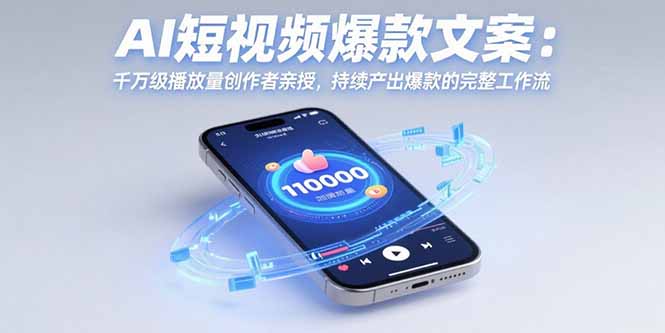 AI短视频爆款文案：千万级播放量创作者亲授，持续产出爆款的完整工作流-鸿洪资源网
