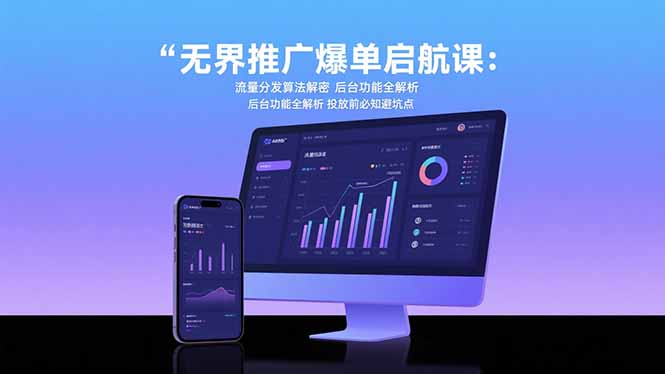 无界推广爆单启航课：流量分发算法解密 后台功能全解析 投放前必知避坑点-鸿洪资源网