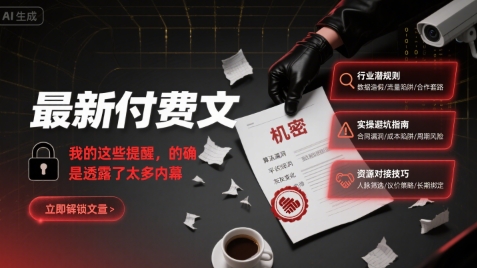最新付费文：我的这些提醒，的确是透露了太多内幕-鸿洪资源网