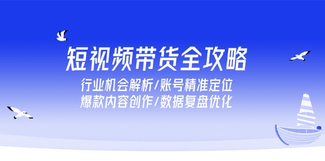 短视频带货全攻略，行业机会解析/账号精准定位/爆款内容创作/数据复盘优化-鸿洪资源网