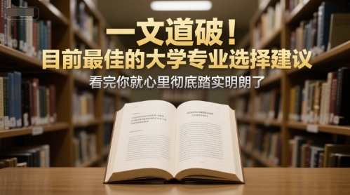 付费文章：一文道破！目前最佳的大学专业选择建议，看完你就心里彻底踏实明朗了-鸿洪资源网