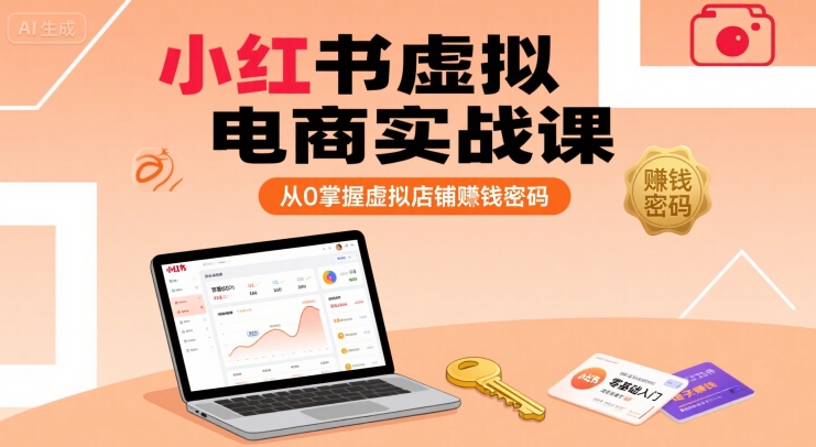 小红书虚拟电商实战课，从0掌握虚拟店铺賺钱密码(更新)-鸿洪资源网