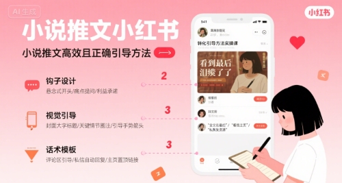 小说推文小红书高转化引导方法实操课，小说推文高效且正确引导方法-鸿洪资源网