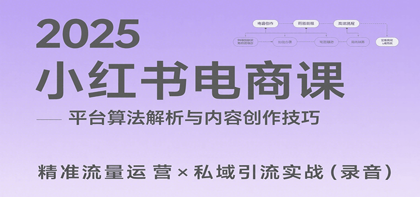 2025小红书电商课：解析算法，创作高转化内容，助力卖家获取流量实现变现(录音)-鸿洪资源网