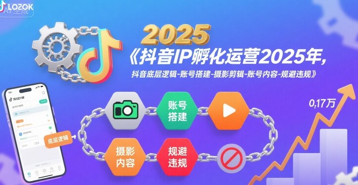 抖音IP孵化运营2025年，抖音底层逻辑-账号搭建-摄影剪辑-账号内容-规避违规-鸿洪资源网