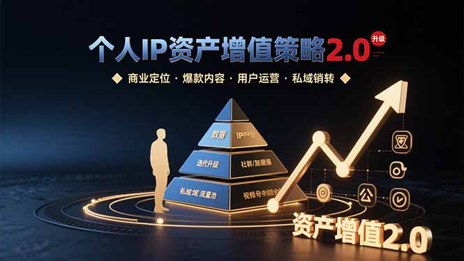 个人IP资产增值策略2.0 拆解商业定位/爆款内容/用户运营/私域销转四大模块-鸿洪资源网