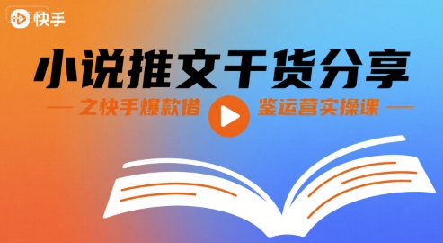 小说推文干货分享之快手爆款借鉴运营实操课-鸿洪资源网