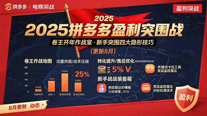 2025拼多多盈利突围战：卷王开年作战室，新手突围四大隐形技巧(更新8月-鸿洪资源网