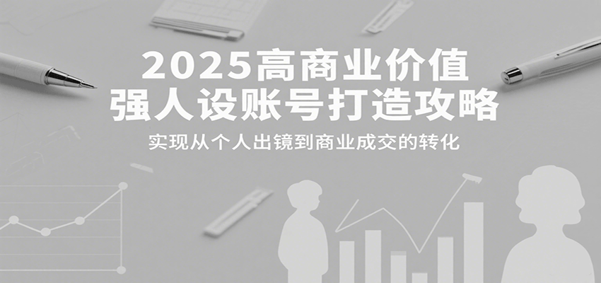 2025高商业价值强人设账号打造攻略，实现从个人出镜到商业成交的转化-鸿洪资源网
