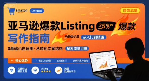 亚马逊爆款Listing写作方法，亚马逊0基础小白也能写爆款自带流量的Listing-鸿洪资源网