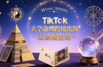 TikTok玄学命理跨境出海双语掘金课，手把手教你用命理知识精准直击海外用户痛点-鸿洪资源网
