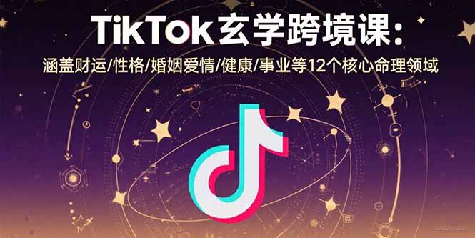 TikTok玄学跨境课：涵盖财运/性格/婚姻爱情/健康/事业等12个核心命理领域-鸿洪资源网