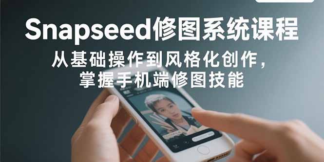 Snapseed修图系统课程：从基础操作到风格化创作，掌握手机端修图技能-鸿洪资源网