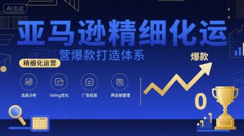 亚马逊精细化运营爆款打造体系，视频课+全套资料文档-鸿洪资源网