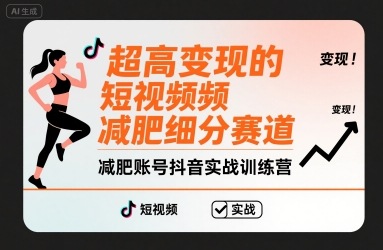 超高变现的短视频减肥细分赛道，减肥账号抖音实战训练营-鸿洪资源网