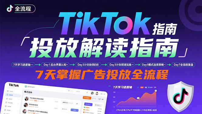 TikTok投放解读指南：后台操作/计划建立/模式选择，7天掌握广告投放全流程-鸿洪资源网