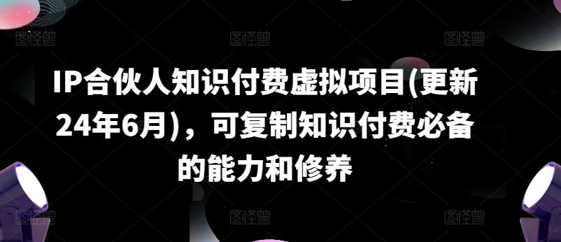 IP合伙人知识付费虚拟项目(更新24年6月)，可复制知识付费必备的能力和修养-鸿洪资源网