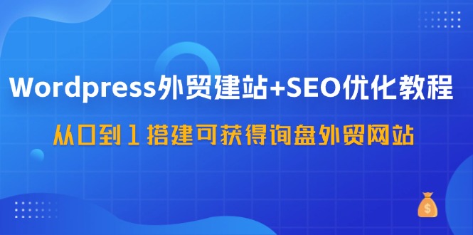 WordPress外贸建站+SEO优化教程，从0到1搭建可获得询盘外贸网站(57节课)-鸿洪资源网