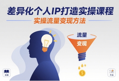 差异化个人IP打造实操课程，实操流量变现方法-鸿洪资源网