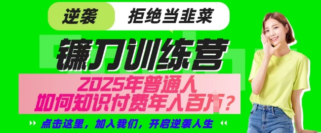 【网创项目终点站-镰刀训练营超级IP合伙人】25年普通人如何通过知识付费实现逆袭【揭秘】-鸿洪资源网