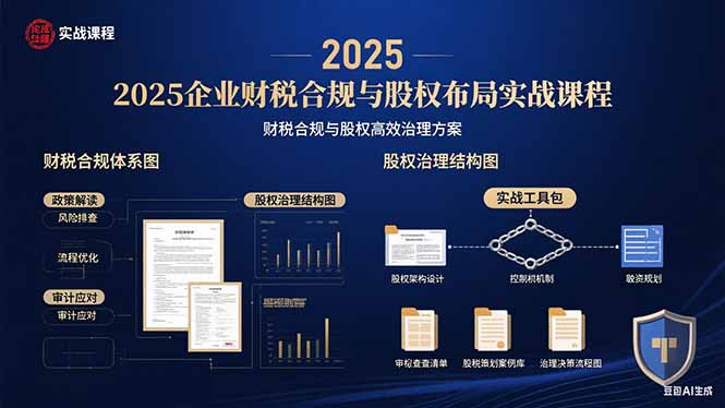 2025企业财税合规与股权布局的实战课程：财税合规与股权高效治理方案-鸿洪资源网