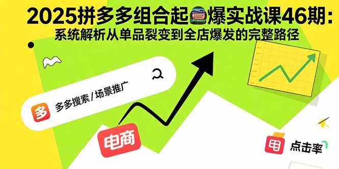 2025拼多多组合起爆实战课46期：系统解析从单品裂变到全店爆发的完整路径-鸿洪资源网
