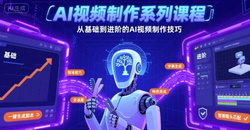 AI视频制作系列课程，从基础到进阶的AI视频制作技巧全涵盖-鸿洪资源网