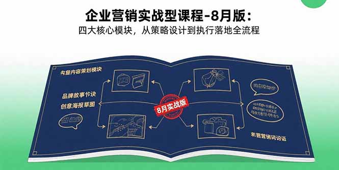 企业营销实战型课程-8月版：四大核心模块，从策略设计到执行落地全流程-鸿洪资源网