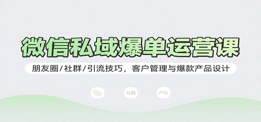 微信私域爆单运营课：朋友圈/社群/引流技巧，客户管理与爆款产品设计-鸿洪资源网