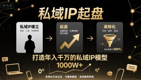 私域IP起盘，私域ip建立、起盘、高转化，打造年入千万的私域ip模型-鸿洪资源网