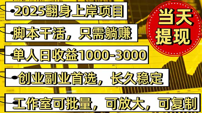 2025翻身上岸项目脚本干活，内部客户经理内部开号，单人日收益1000-300...-瀚洪创业网