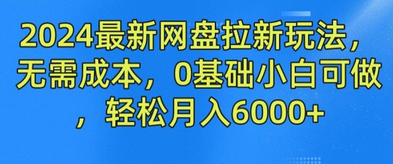 2024最新网盘拉新玩法，无需成本，0基础小白可做，轻松月入6000+【揭秘】-瀚洪创业网
