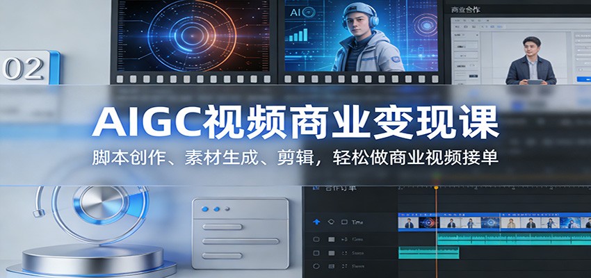 AIGC视频商业变现课：脚本创作、素材生成、剪辑，轻松做商业视频接单-瀚洪创业网