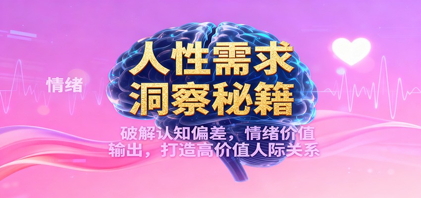 人性需求洞察秘籍，破解认知偏差，情绪价值输出，打造高价值人际关系-瀚洪创业网