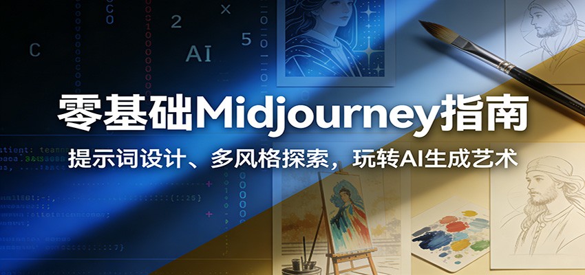 零基础Midjourney指南：提示词设计、多风格探索，玩转AI生成艺术-瀚洪创业网