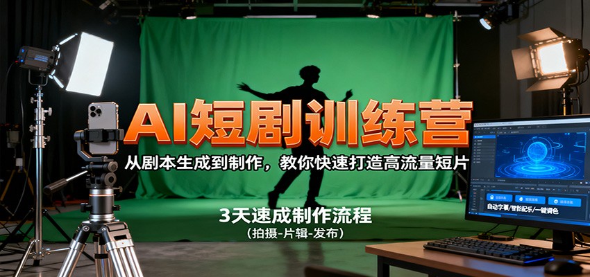 AI短剧训练营，从剧本生成到制作，教你快速打造高流量短片-瀚洪创业网