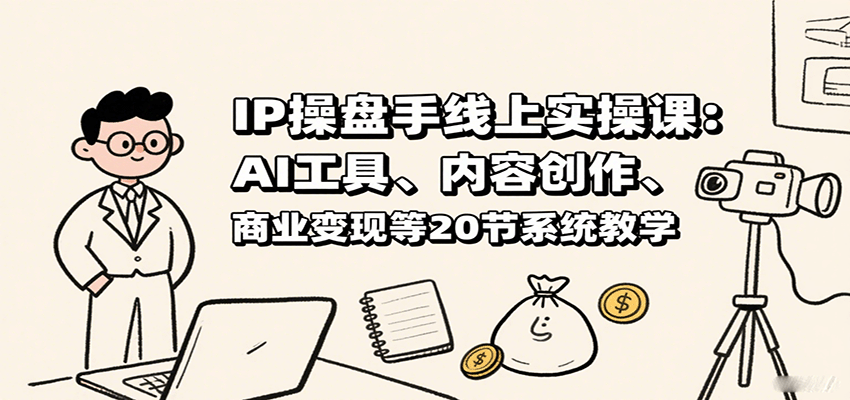 IP操盘手线上实操课：AI工具、内容创作、商业变现等20节系统教学-瀚洪创业网