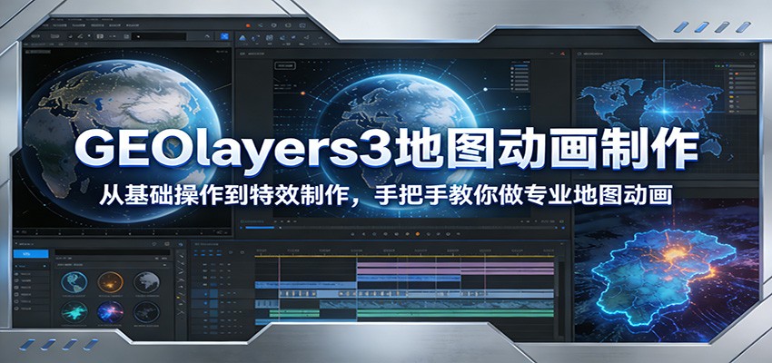 GEOlayers3地图动画制作：从基础操作到特效制作，手把手教你做专业地图动画-瀚洪创业网