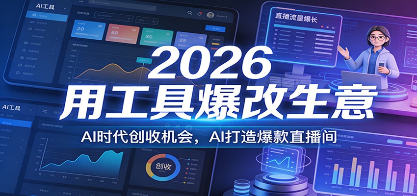 2026用工具爆改生意，AI时代创收机会，AI打造爆款直播间-瀚洪创业网